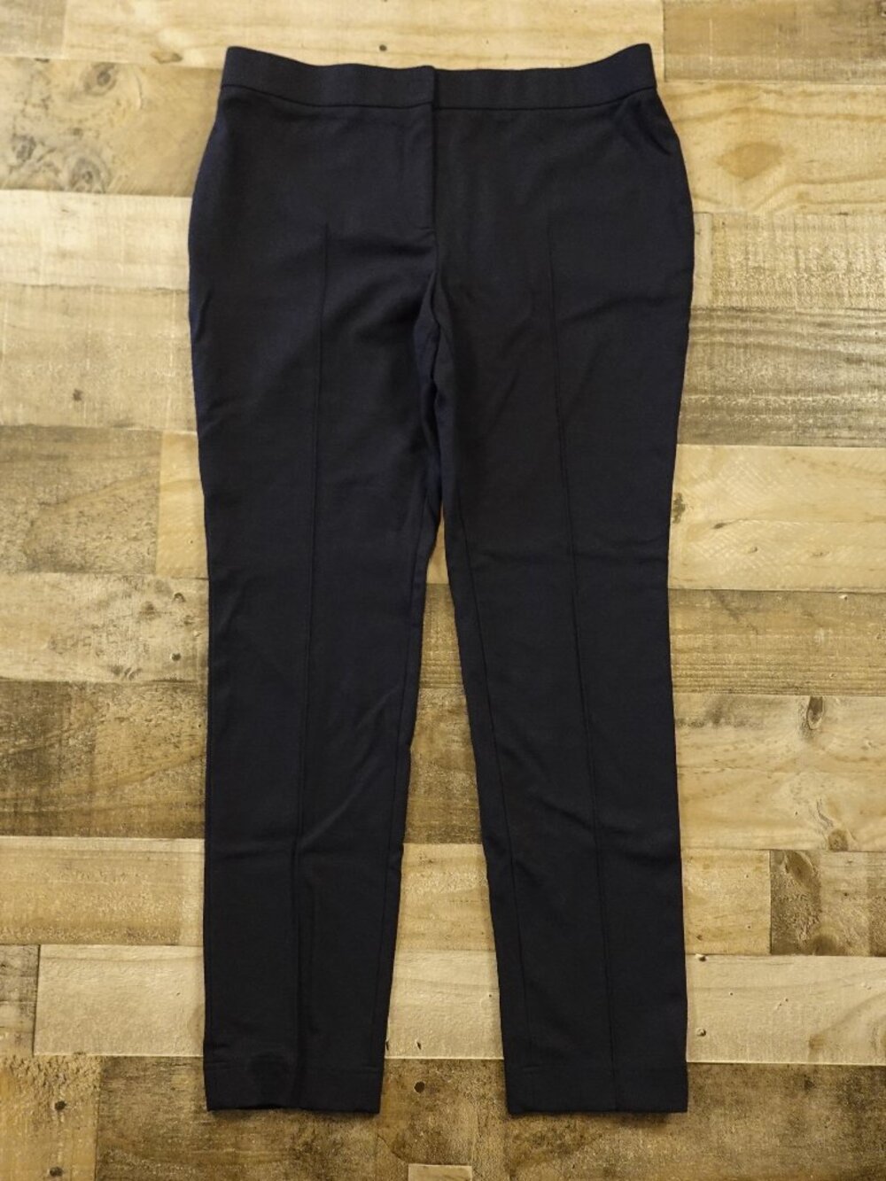 Akris Punto Mara Viscose Pants Women’s 12 Navy Slim Stretch Luxury Italy